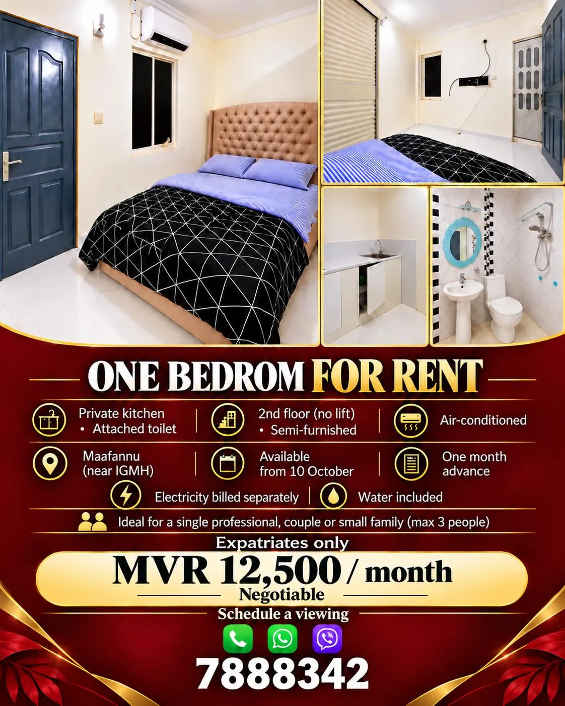 1 Bedroom Apartment in Maafannu — Maafannu