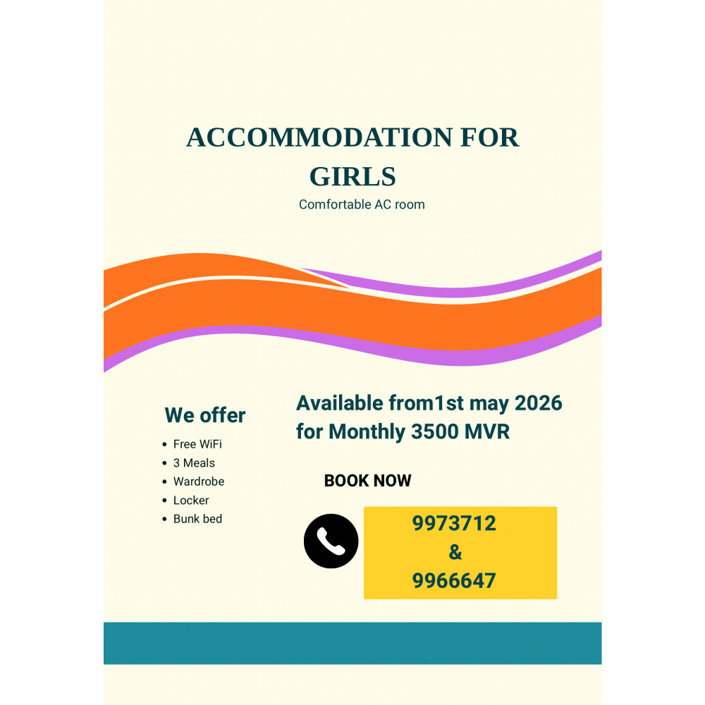 Accommodation for Girls, For information please — Malé — Galolhu