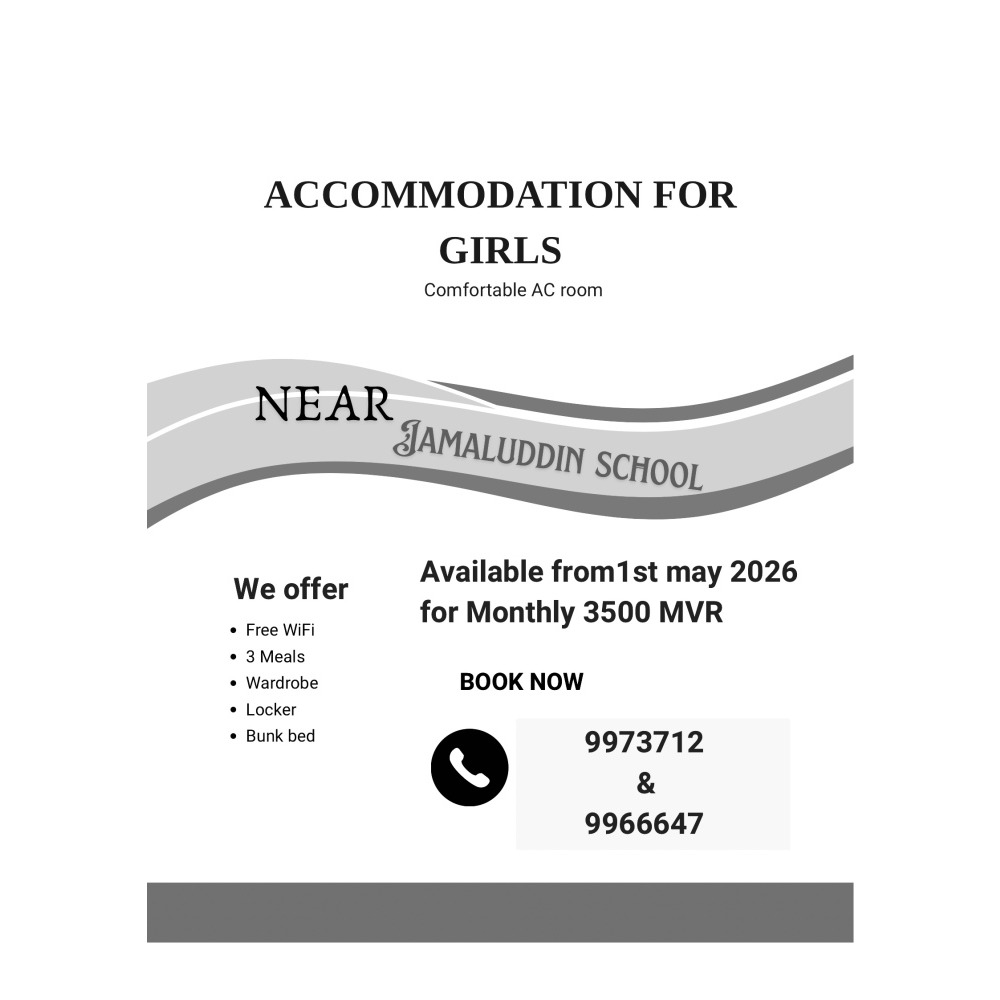 Accommodation for Girls, For information please — Malé — Galolhu