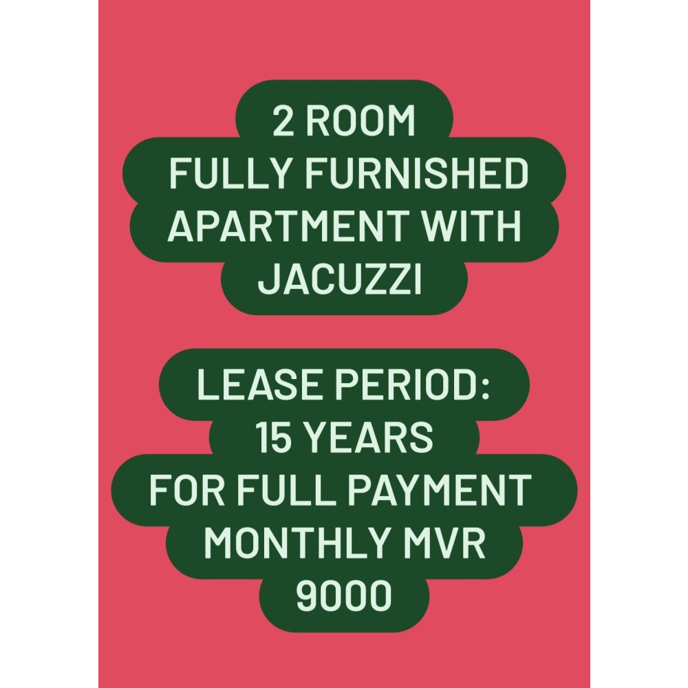 2 Room Fully Furnished Apartment For long term — Hulhumalé