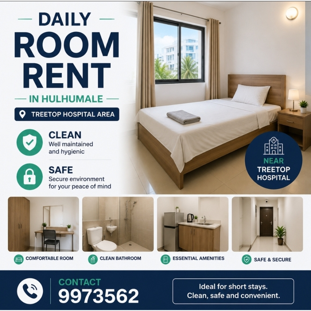Daily Room rent im Hulhumale phase1 — Hulhulé