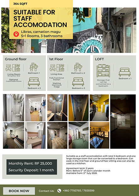 SUITABLE FOR STAFF ACCOMODATION --> — Malé — Maafannu