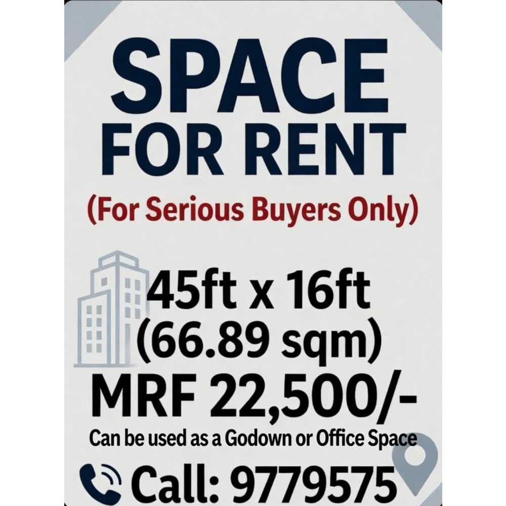 GODOWN FOR RENT IN MAAVEYO MAGU CALL FOR MORE INFO. — Malé — Maafannu