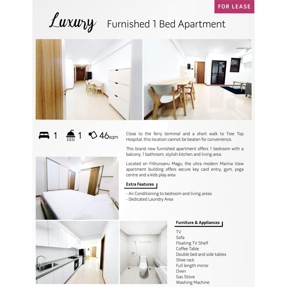 Fully Furnished 1 Bedroom Apartment — Hulhumalé
