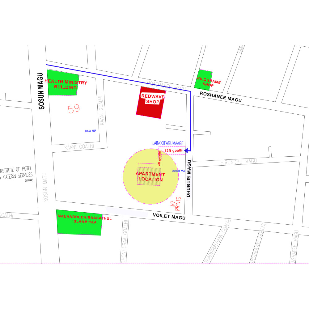 2 Room at 1st Floor apartment Available for rent Henveyru near Kilogram shop — Malé — Henveiru