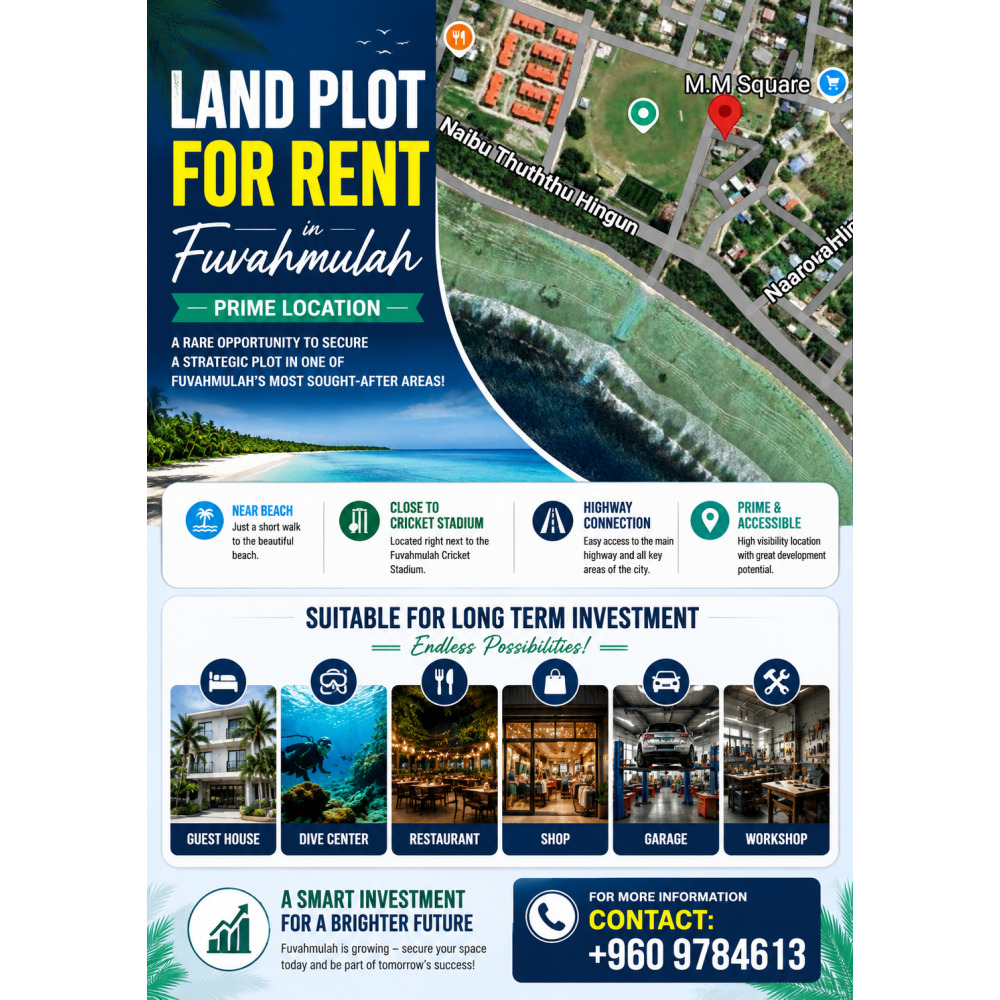 Land for Rent / Lease in Fuvahmulah — Fuvahmulah