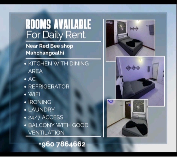 Rooms and Apartments for Daily Rent in Male' City — Malé — Machchangolhi