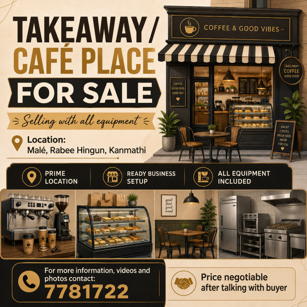 Caf/ Takeaway place for sale with equipments! — Malé — Maafannu