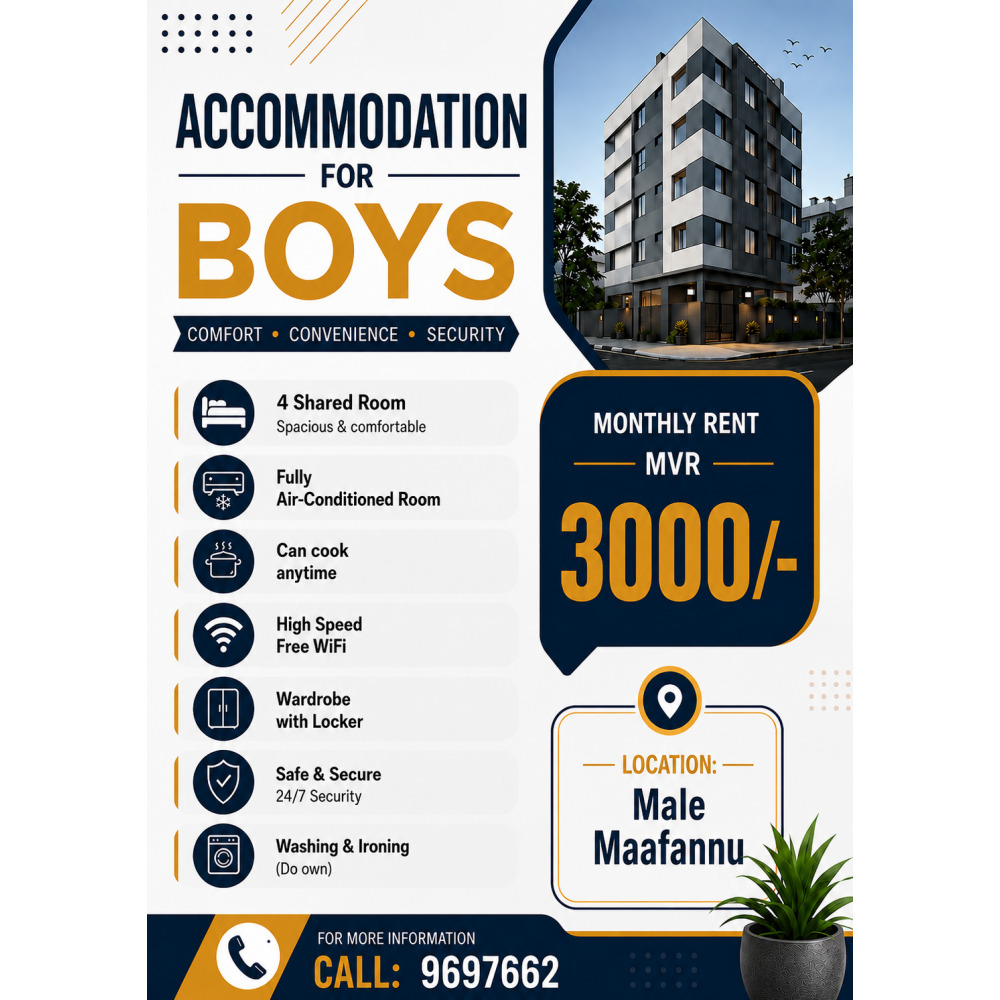 Accommodation for Boys — Malé — Maafannu