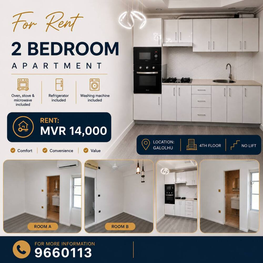 2 BEDROOM APARTMENT FOR RENT — Malé — Galolhu