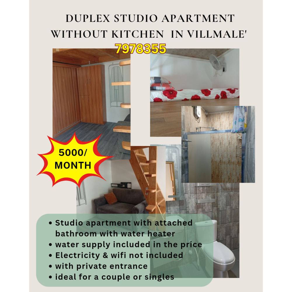 Duplex studio apartment without kitchen in villmale' — Vilingili