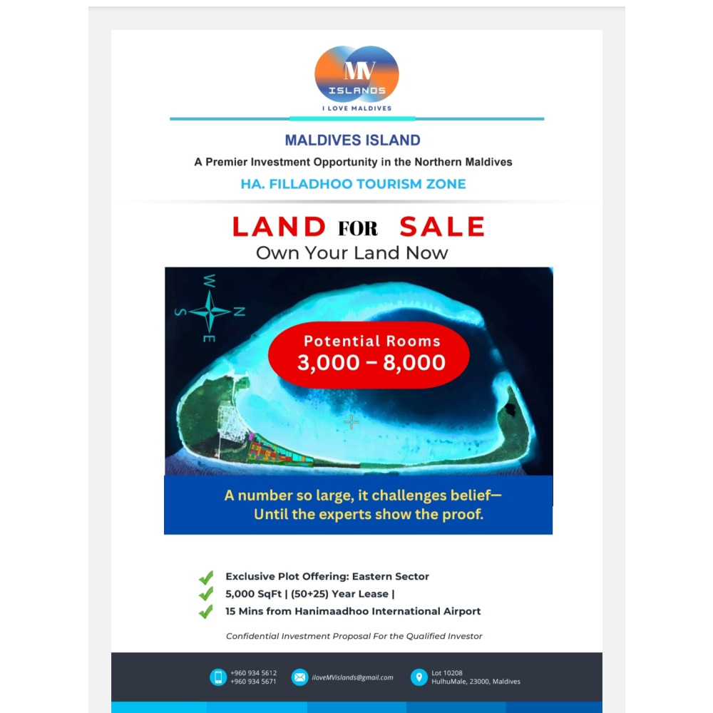 Prime Tourism Land Filladhoo Tourism Zone | For Sale — Haa Alif