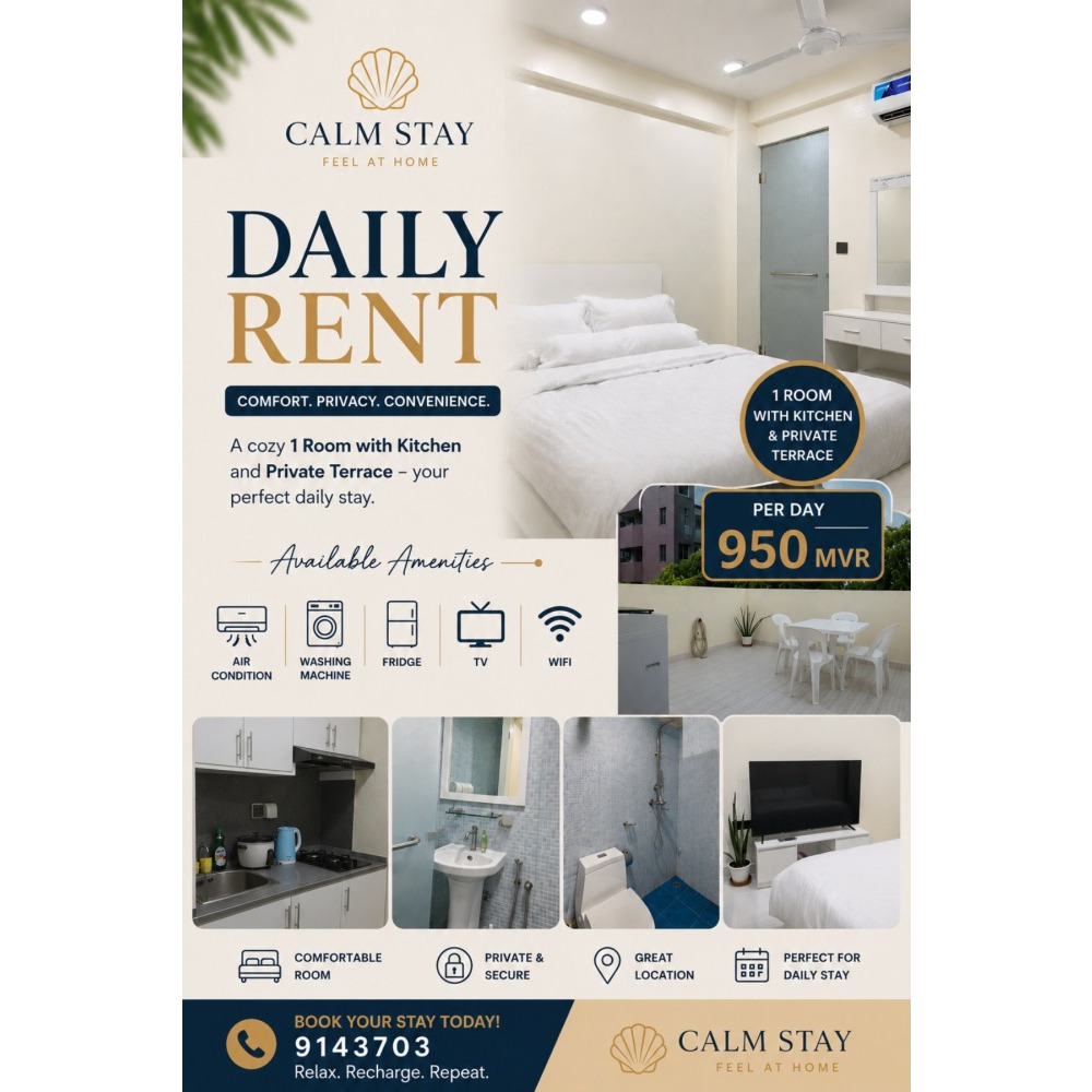 Room for daily rent — Malé — Maafannu