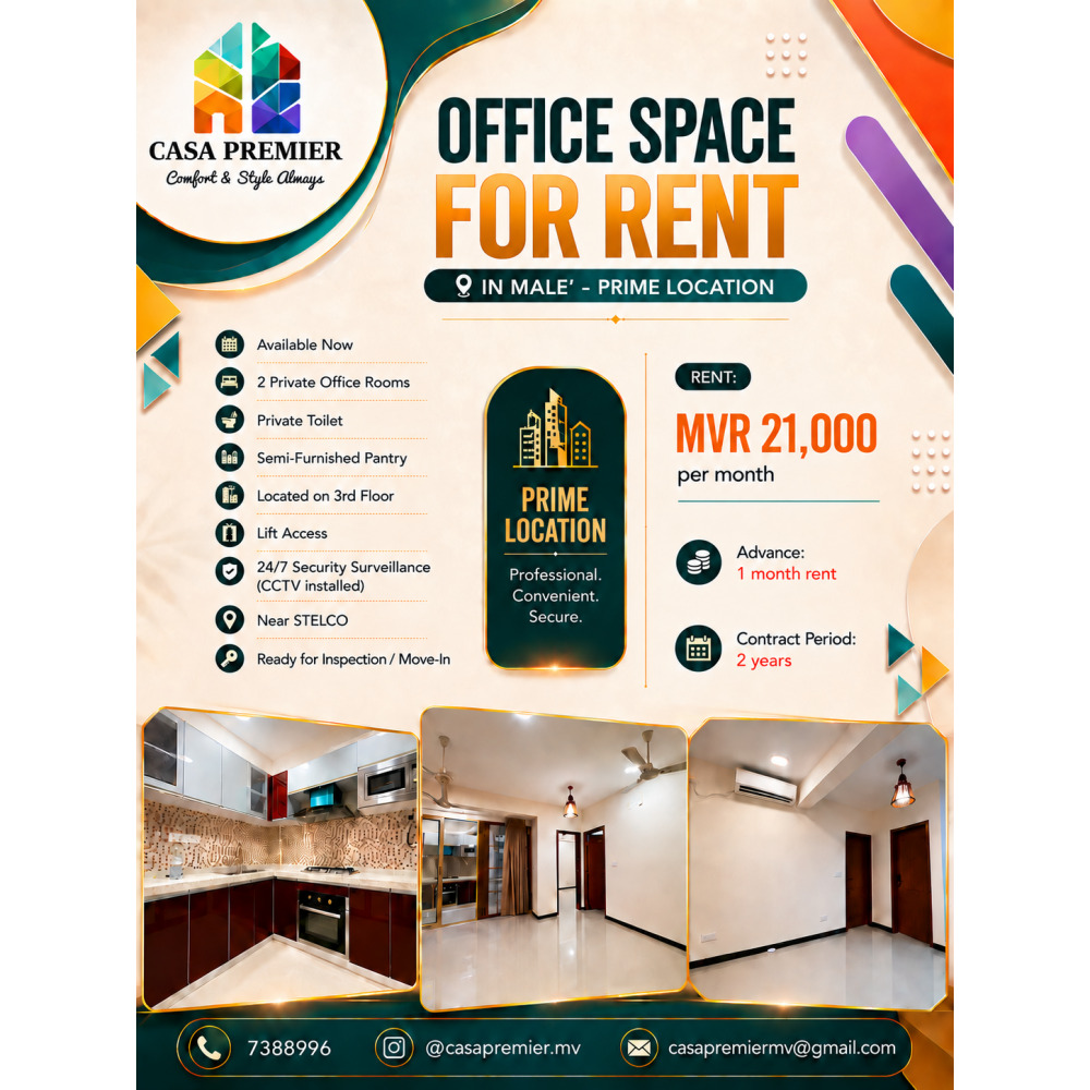 Luxury 2-Bedroom Apartment for Rent Near STELCO, Male — Malé — Henveiru