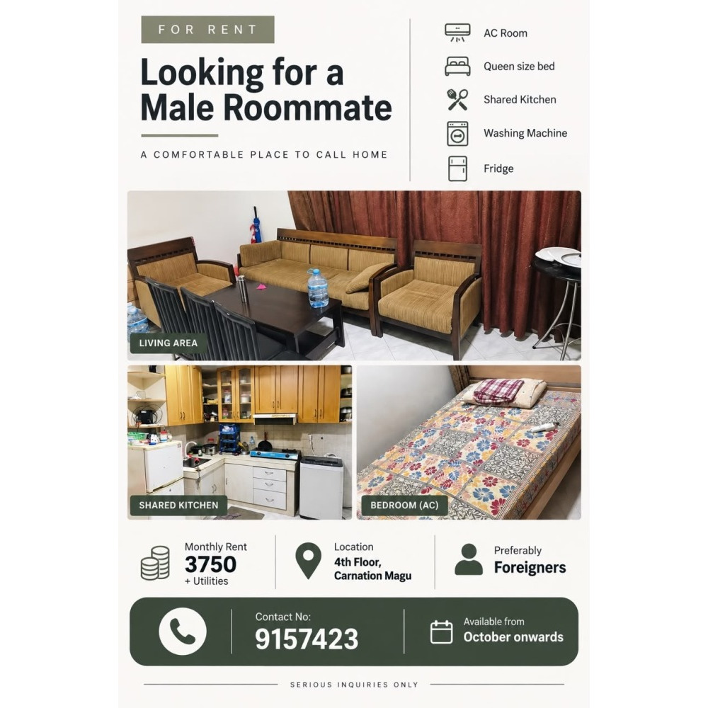 Looking for a Expat (Male) Roommate — Malé — Maafannu