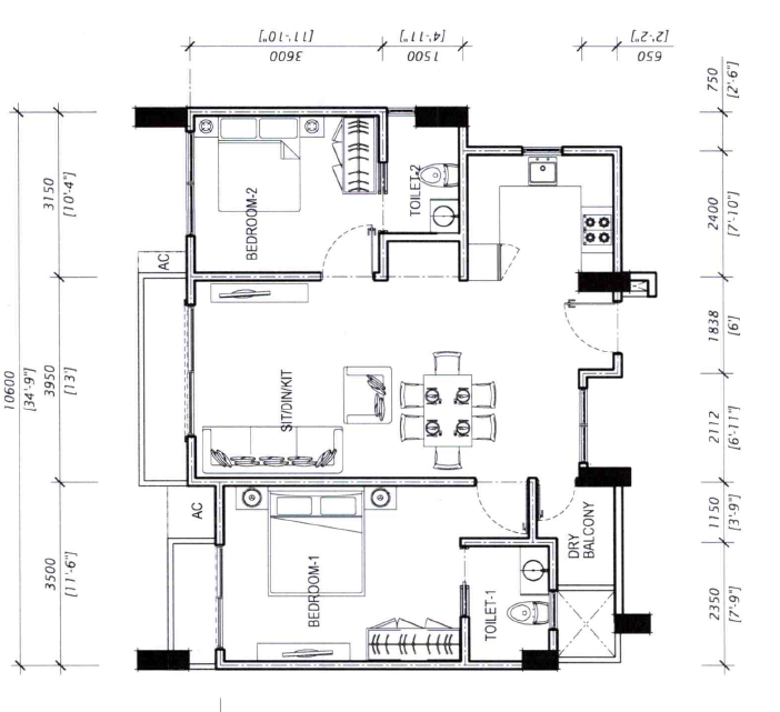 Fully Furnished 02 Rooms Apartment. Hulhumale' Phase 1 Oceanfront Residence — Hulhumalé