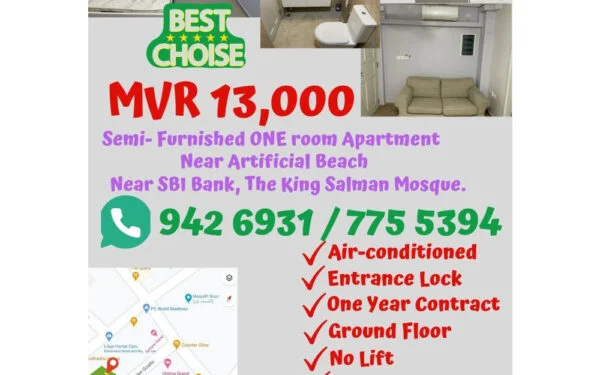 One Room Apartment near The King Salman Mosque, Male | Ground Floor — Malé — Henveiru